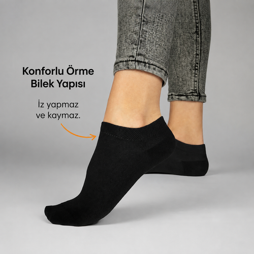 10 Çift Unisex Pamuklu Patik Çorap Terletmeyen Günlük Kullanım