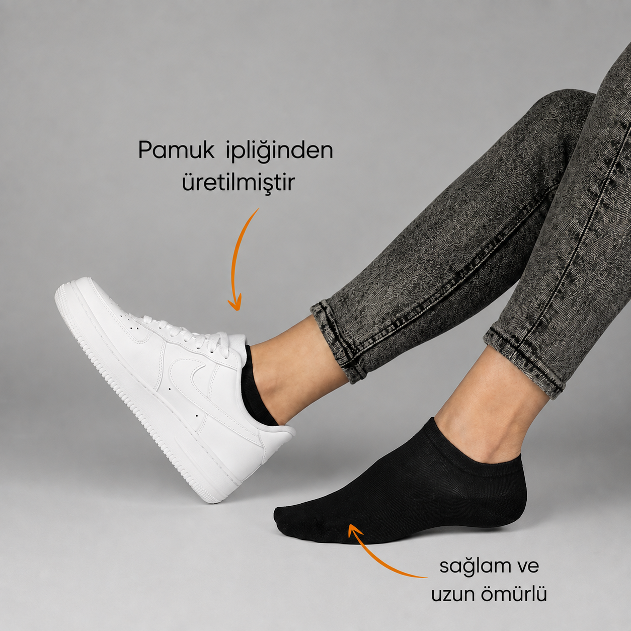 10 Çift Unisex Pamuklu Patik Çorap Terletmeyen Günlük Kullanım